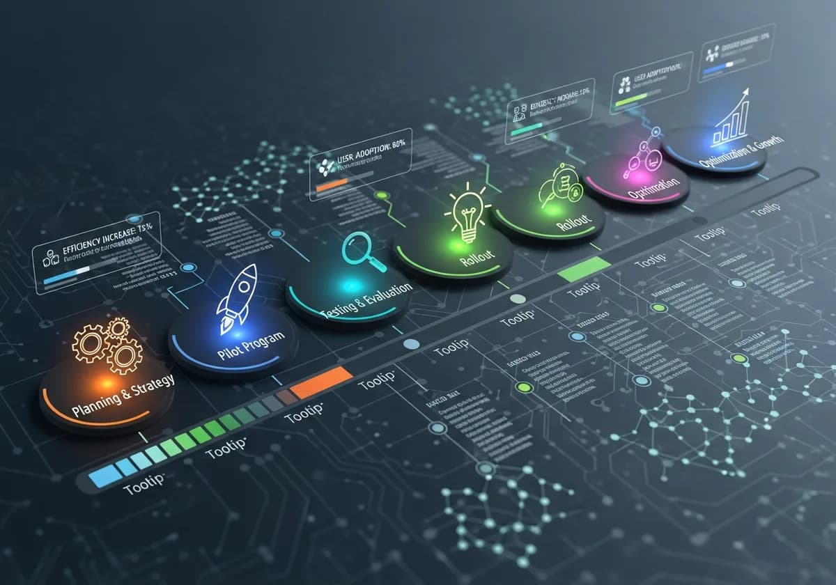 timeline визуализация на внедряването