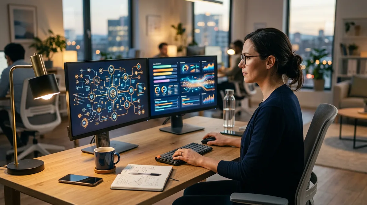 Автоматизация с AI — седем примера за AI автоматизация в бизнеса — визуализация на работни процеси и инструменти