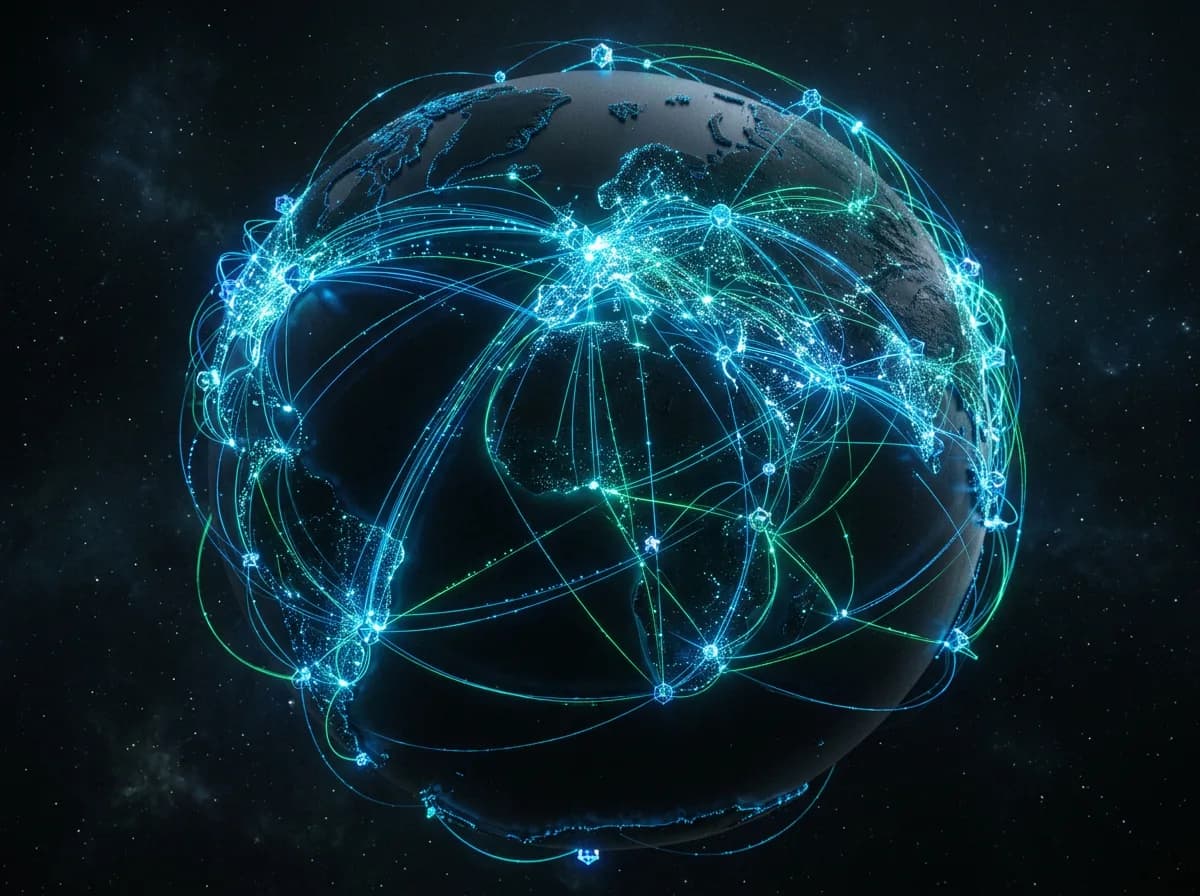 Caffeine.ai децентрализирана мрежа от блокчейн нодове с данни, протичащи между тях