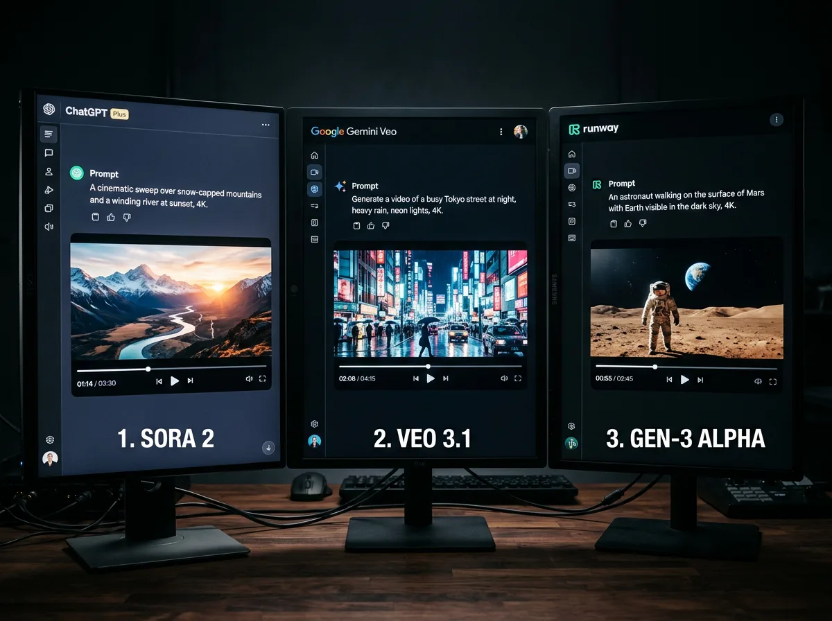 Сравнение на мултимодални възможности — ChatGPT Sora vs Gemini Veo vs Claude за видео и изображения