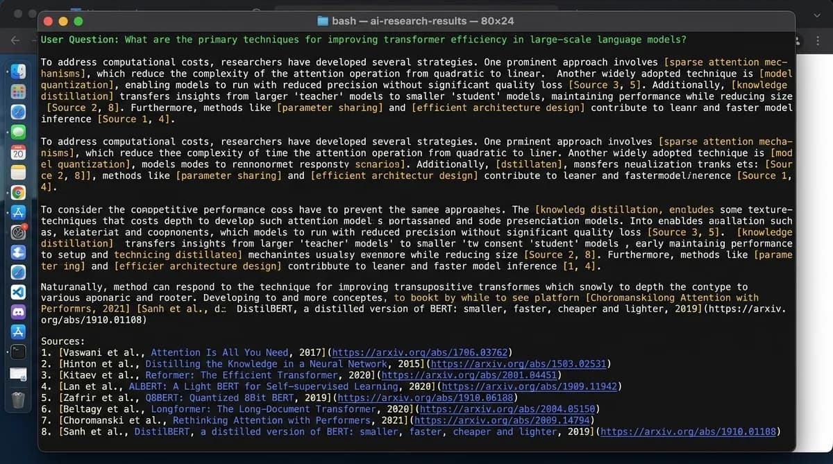 Claude Code MCP research output — citation-backed отговори с numbered references от източници