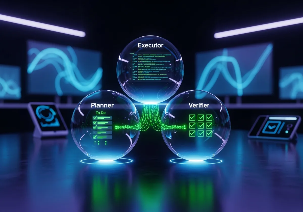 Manus AI multi-agent архитектура с Planner, Executor и Verifier компоненти