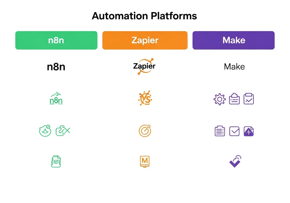 Сравнение на n8n, Zapier и Make.com — цена при различен обем автоматизации