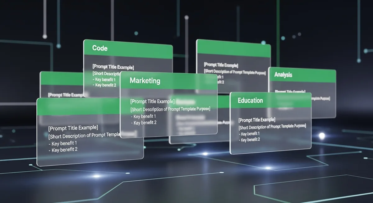 Колекция от готови шаблони за промптове — код, маркетинг, анализ, образование