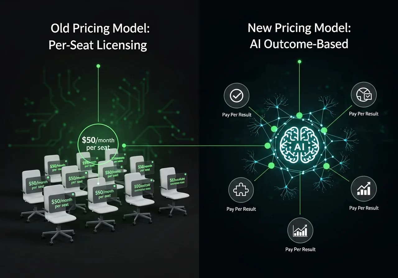 SaaSpocalypse per-seat модел срещу AI outcome-based ценообразуване