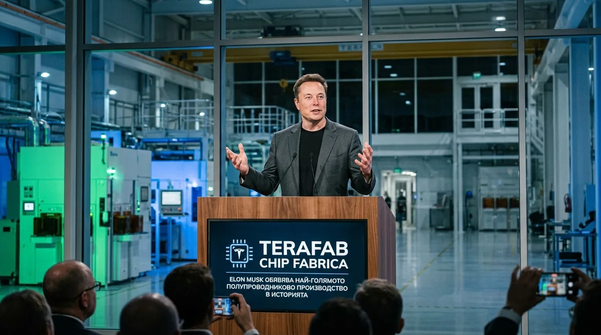 Terafab чип фабрика — Elon Musk обявява най-голямото полупроводниково производство в историята