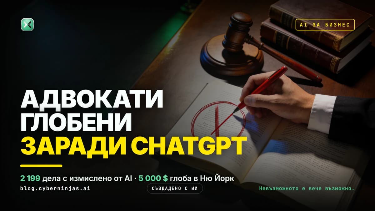 AI адвокат: ръка с червена химикалка огражда и зачертава абзац в правна книга до съдийско чукче