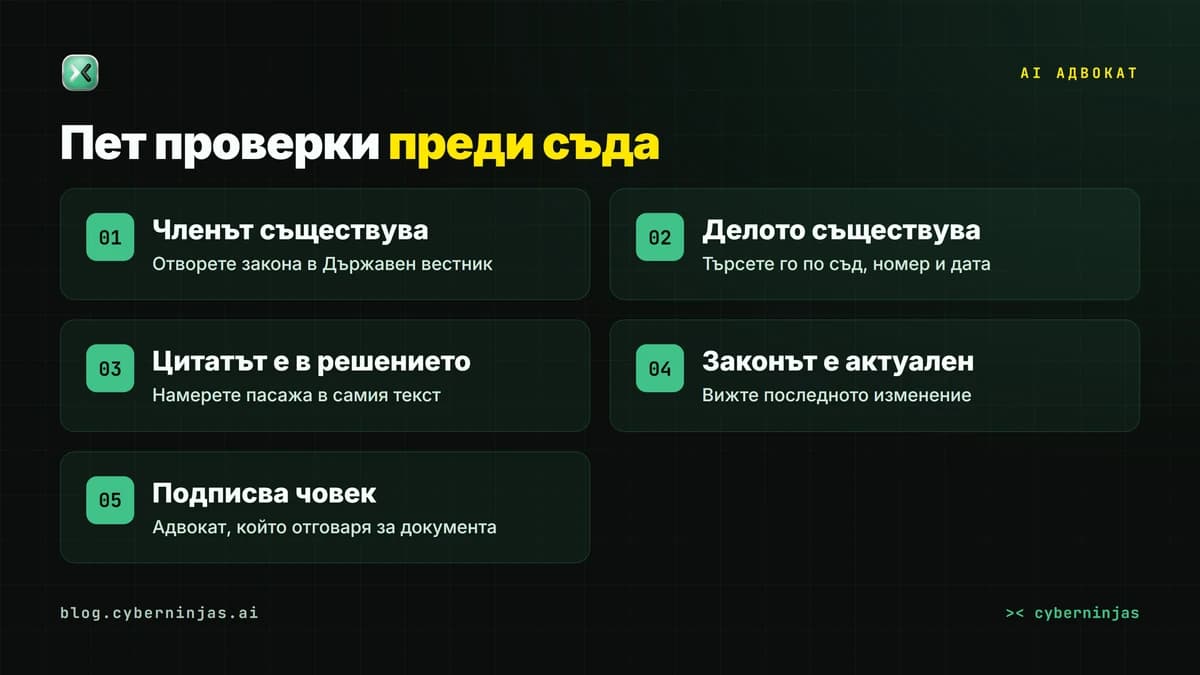 AI адвокат: петте проверки, преди да подадете документ, писан с ChatGPT