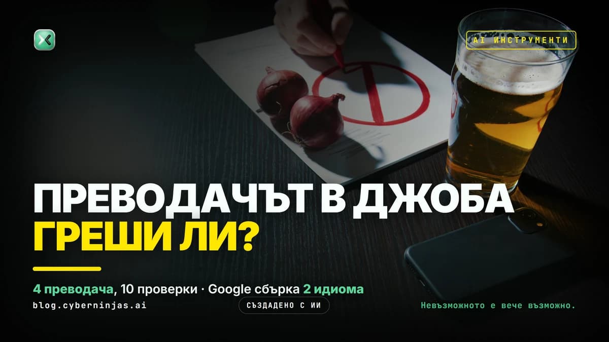 AI превод на български: ръка с червен химикал зачертава ред в писмо, до него два лука, халба бира и телефон
