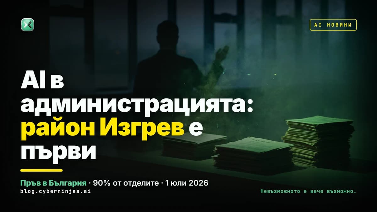 AI в администрацията — служител работи с изкуствен интелект в българска общинска администрация