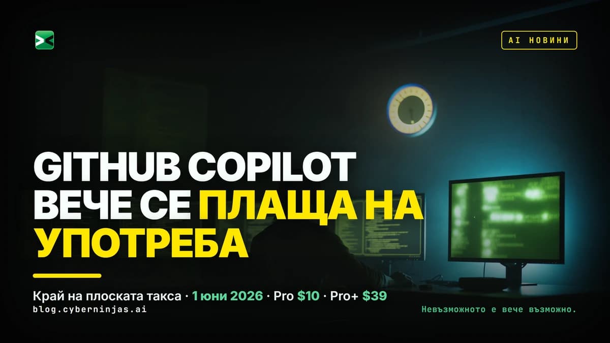 GitHub Copilot плащане на употреба — разработчик пресмята разходите за AI кредити на тъмен екран