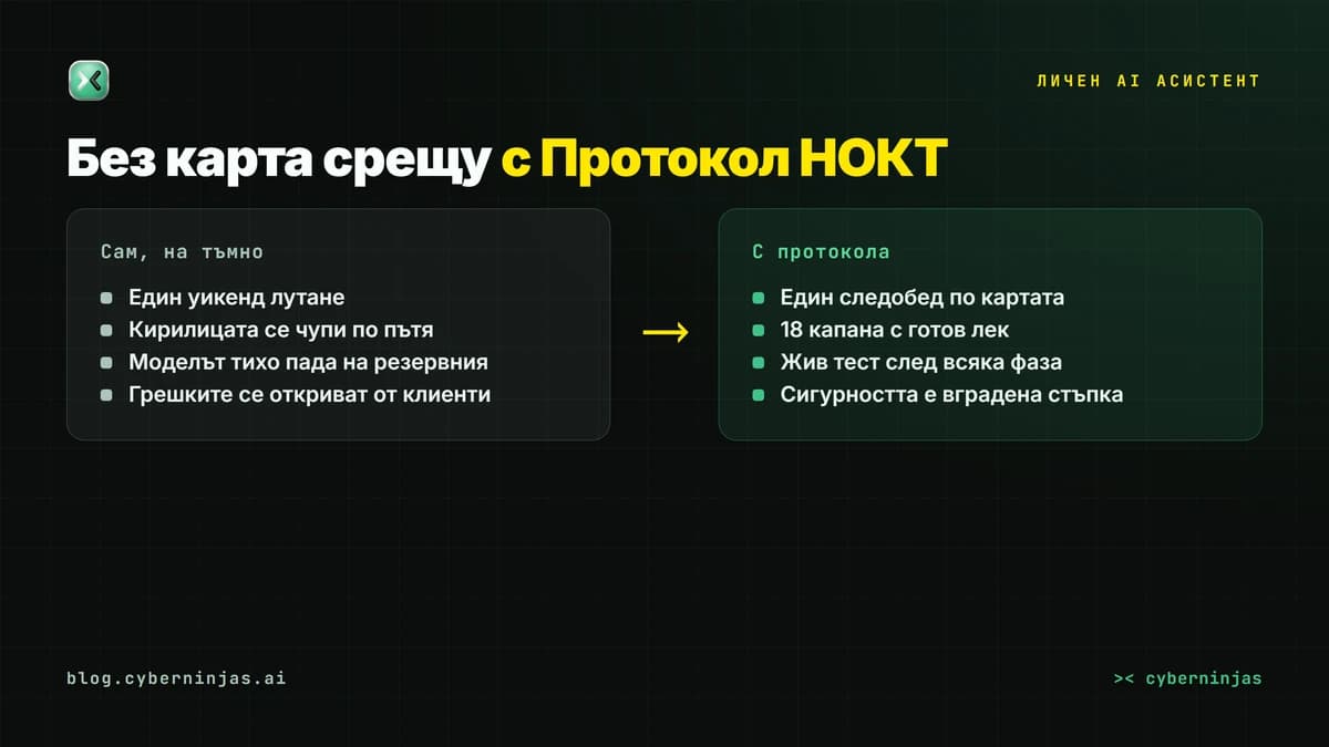 Личен AI асистент без карта срещу с Протокол НОКТ — какво променя готовата карта
