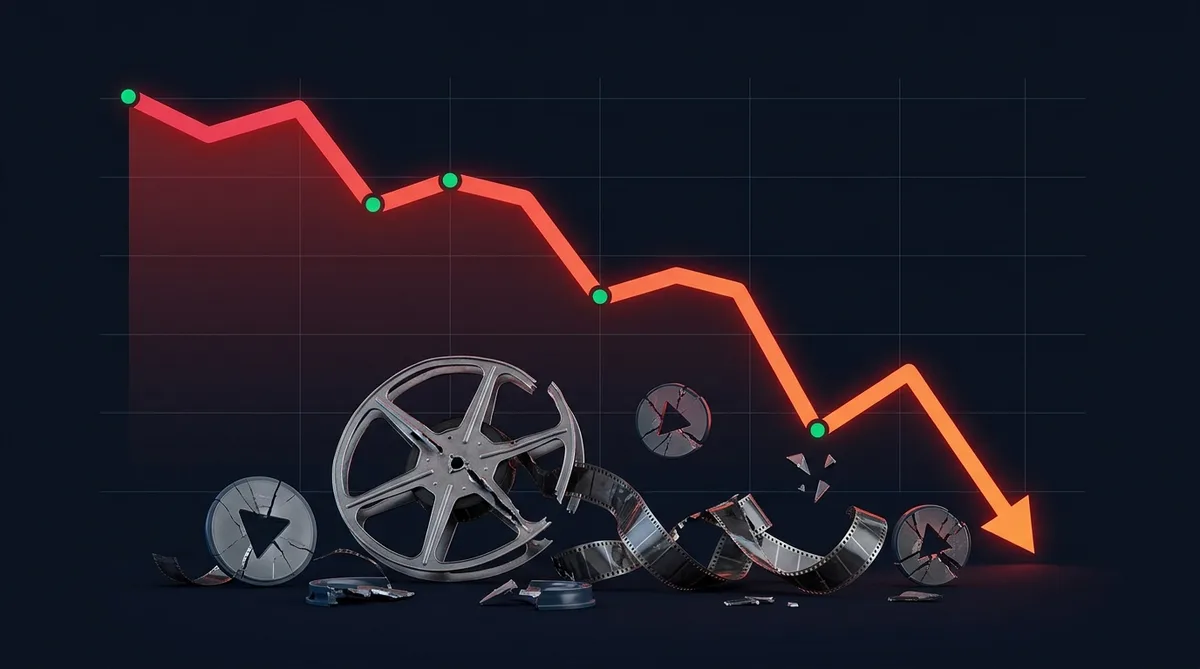 OpenAI Sora спиране — графика на изтеглянията от септември 2025 до март 2026 с рязък спад