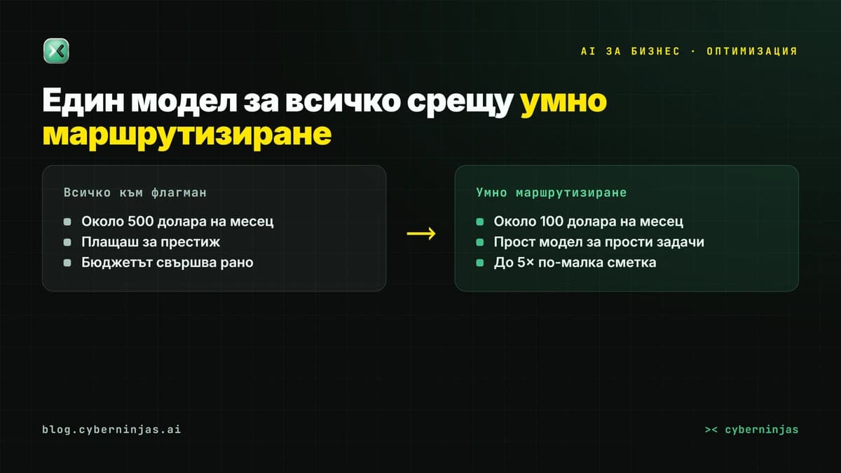 Разходи за AI — маршрутизиране на задачите към правилния модел за по-ниска сметка
