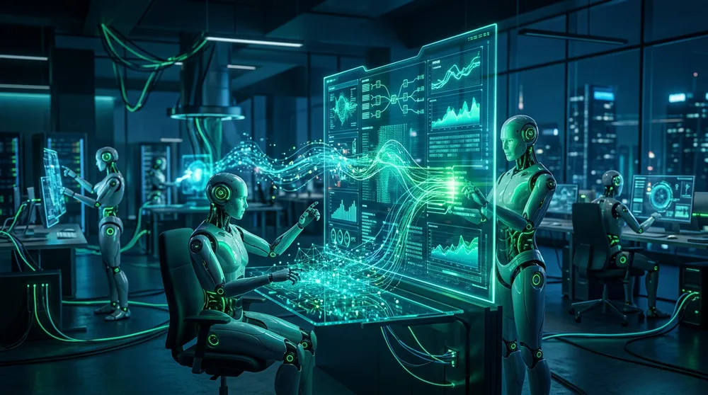 AI агенти автономна работна сила визуализация 2026