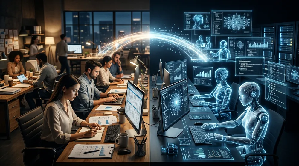 AI работни места професии бъдеще визуализация 2026