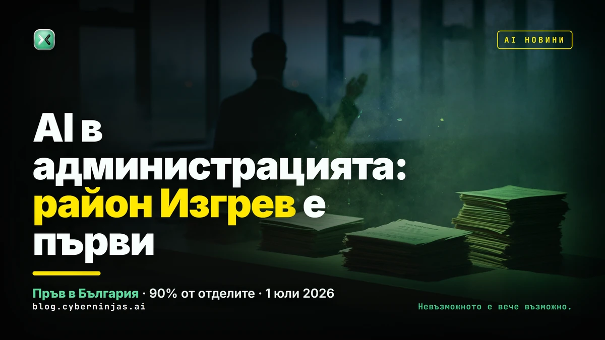 AI в администрацията — служител работи с изкуствен интелект в българска общинска администрация