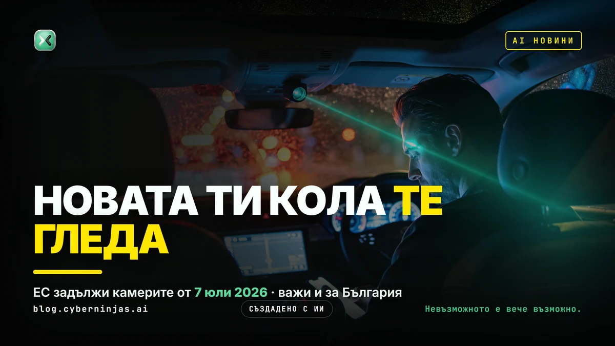 AI в колата — камера следи посоката на погледа на шофьора в нов автомобил