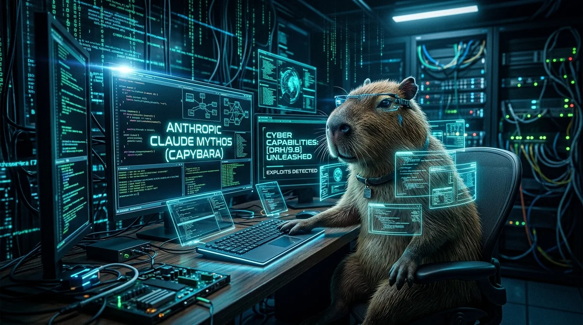 Claude Mythos — визуализация на изтеклия AI модел на Anthropic с кибер способности
