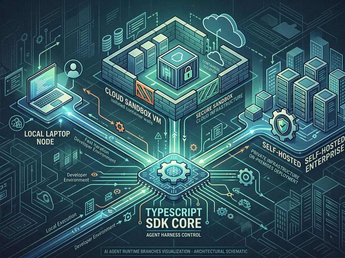 Cursor SDK архитектурна диаграма — програмни AI агенти с runtime опции и harness