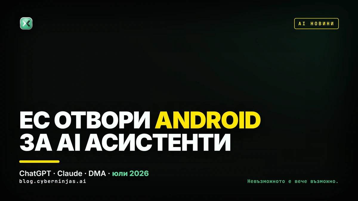 Android за AI асистенти — ЕС отваря системата за ChatGPT и Claude