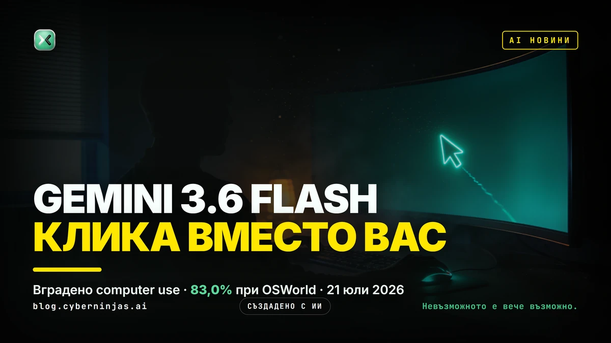 Gemini 3.6 Flash — AI агент, който вижда екрана и кликва вместо човека