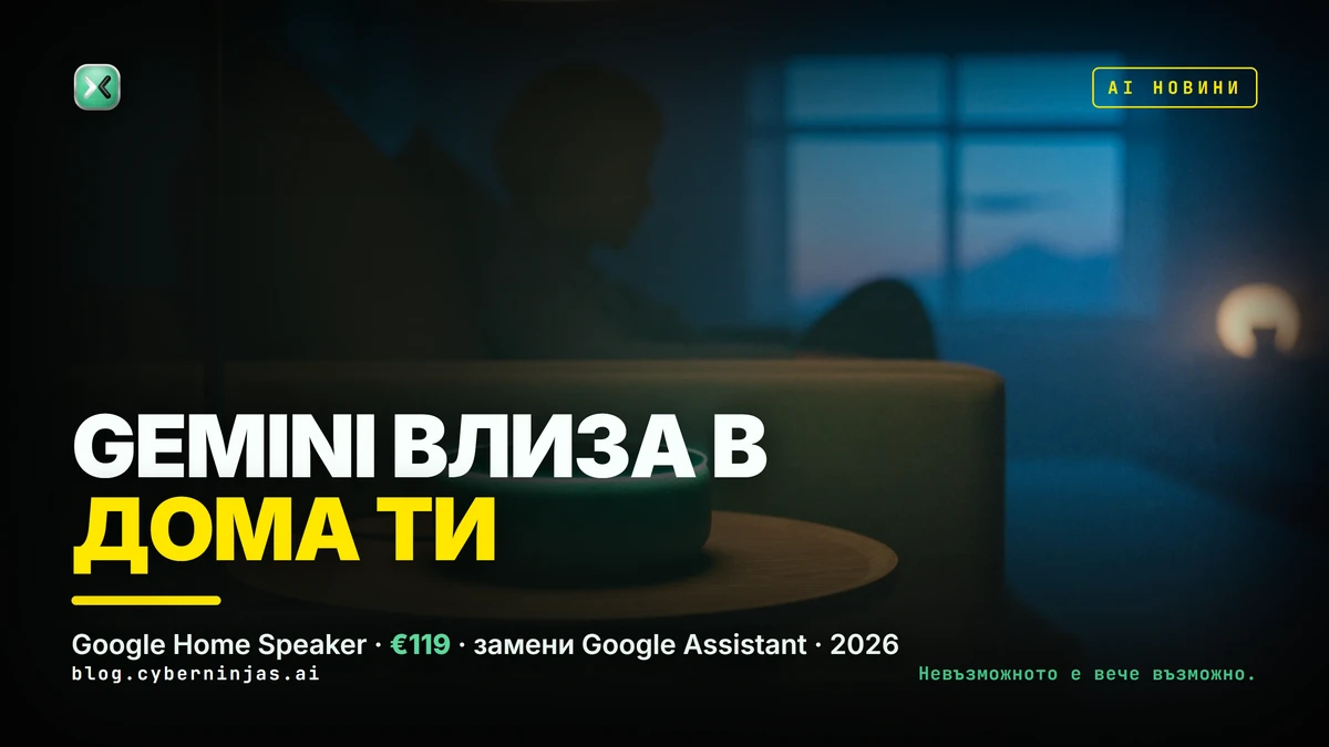 Gemini умен дом на новия Google Home Speaker, който замени Google Assistant с AI глас у дома