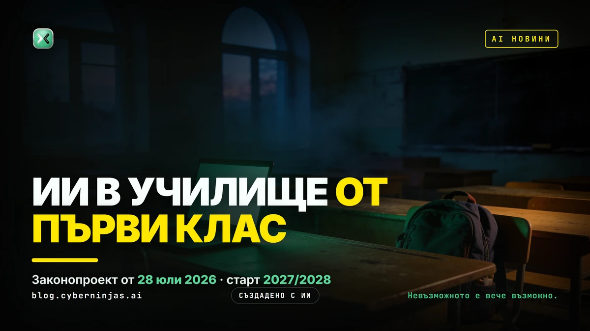 Изкуствен интелект в училище — ученици в българска класна стая работят с AI инструменти