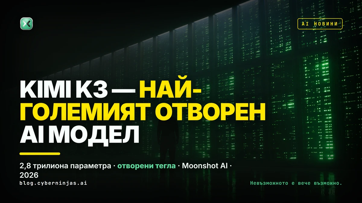 Kimi K3 — визуализация на най-големия отворен AI модел на Moonshot с 2,8 трилиона параметра