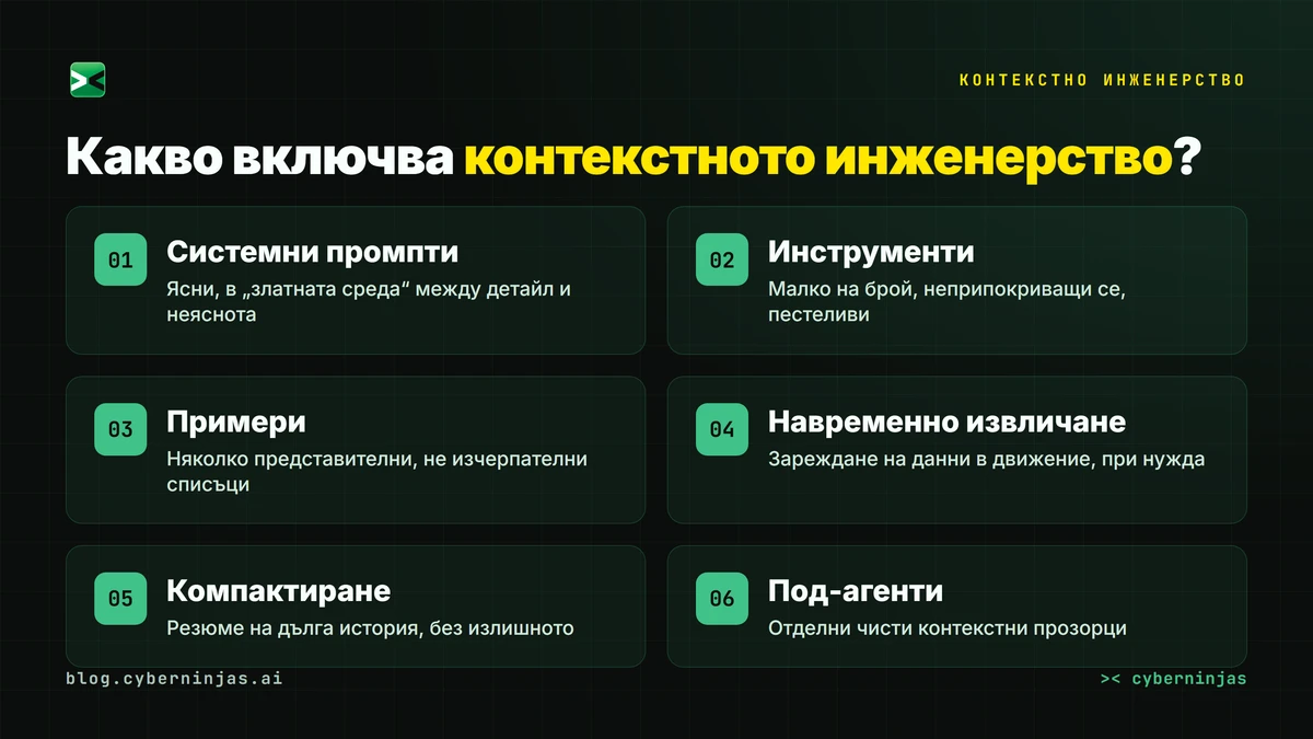 Контекстно инженерство — ключови техники за подбор на контекст за AI агенти