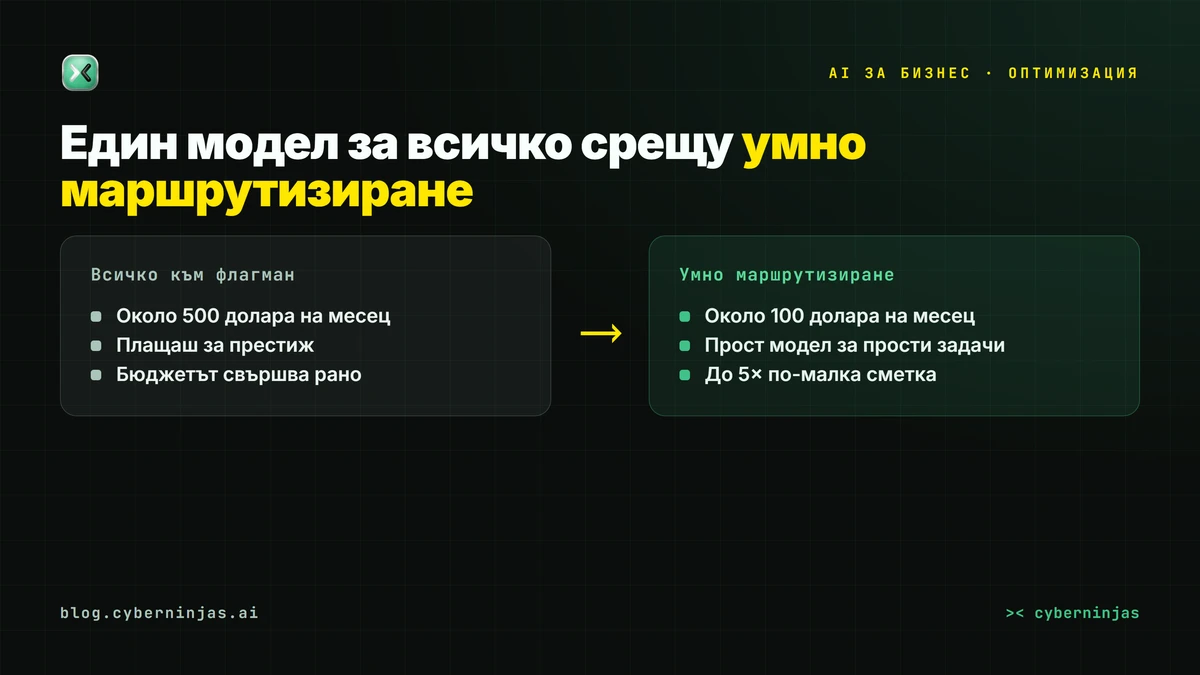 Разходи за AI — маршрутизиране на задачите към правилния модел за по-ниска сметка