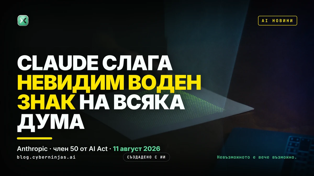Воден знак на AI текст — Anthropic маркира всичко, което Claude пише през 2026
